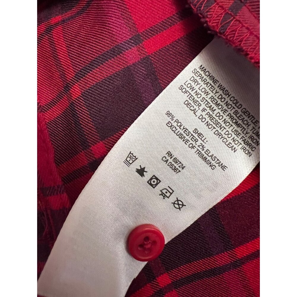 Columbia Plaid Long Sleeve Button Up Red & Black and Flannel‎ Shirt Size Small - Picture 4 of 6
